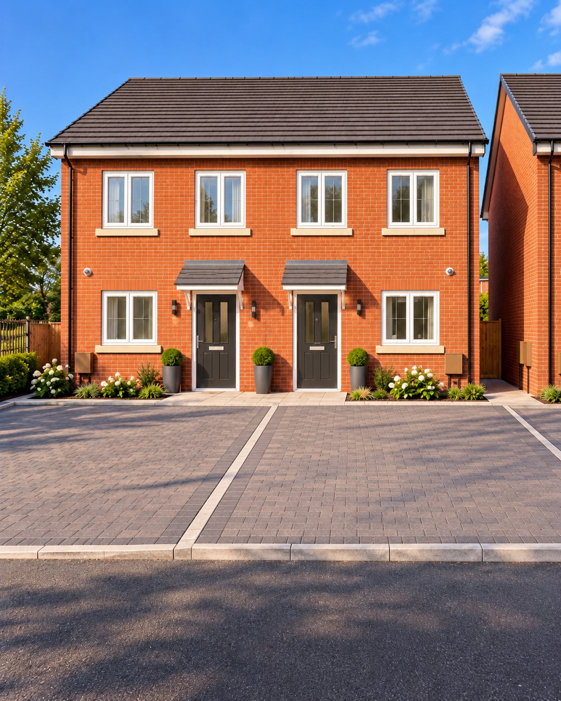 Completed three-bedroom semi-detached homes elevation in Wigan