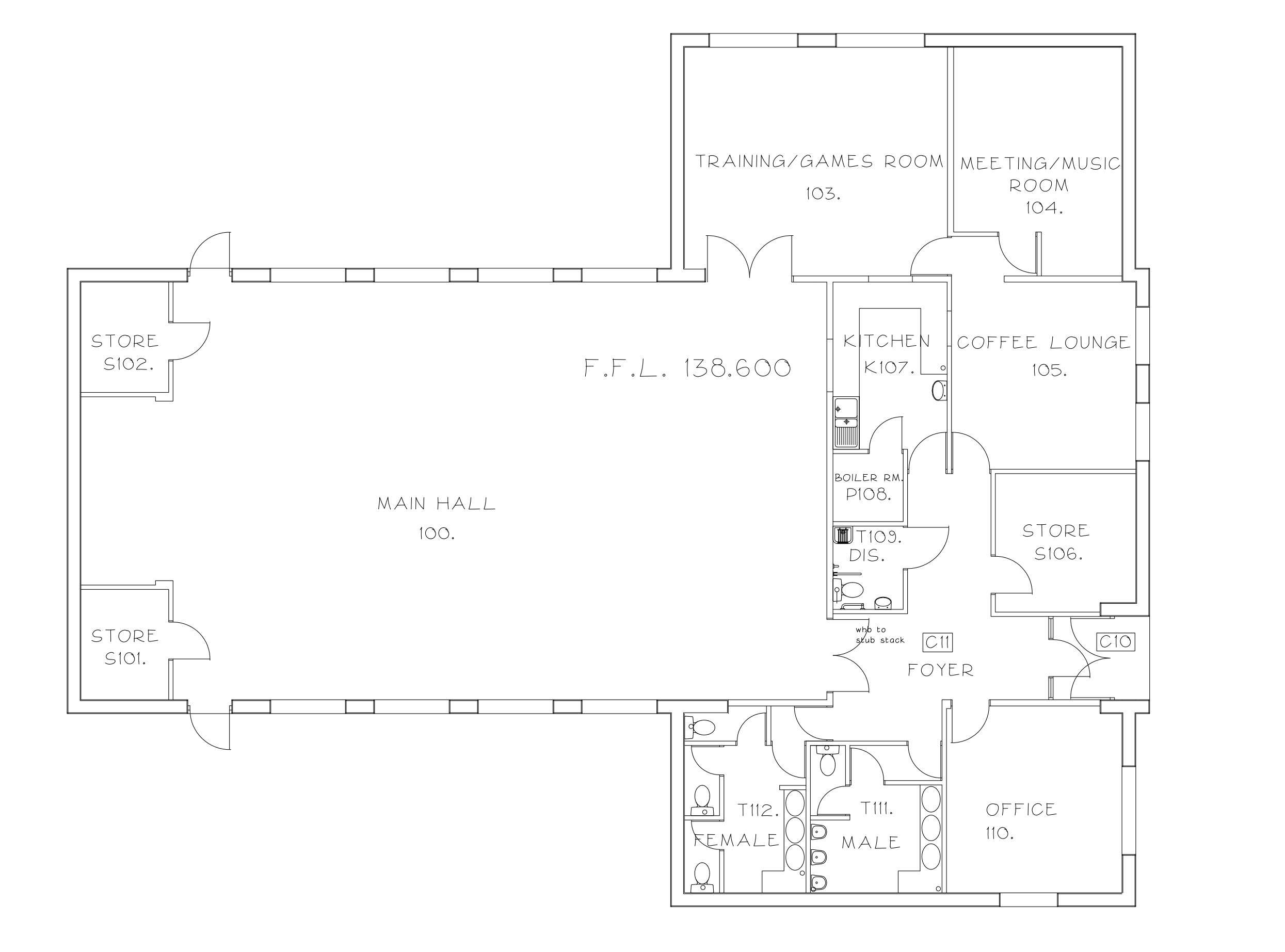 Burnley community centre architectural floor plan